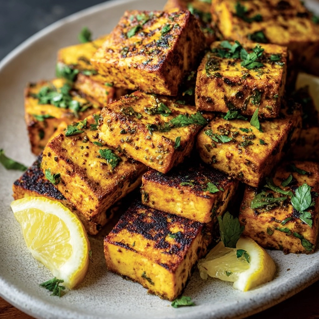 Lemon Garlic Roasted Tofu Recipe - Recipe Image