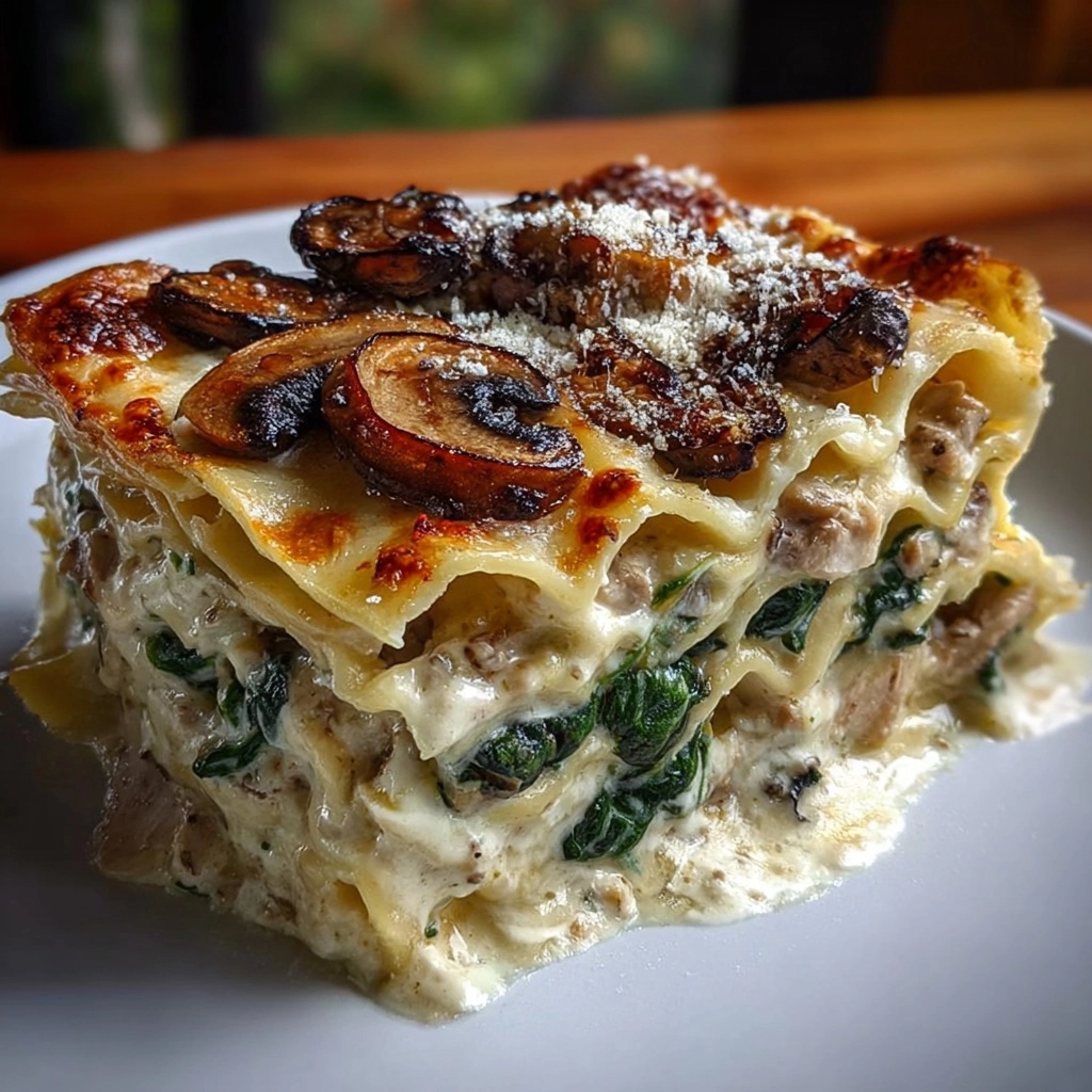 Spinach & Mushroom White Lasagna Recipe