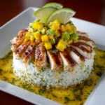 ado Rice Stack with Cilantro Honey Sauce Recipe