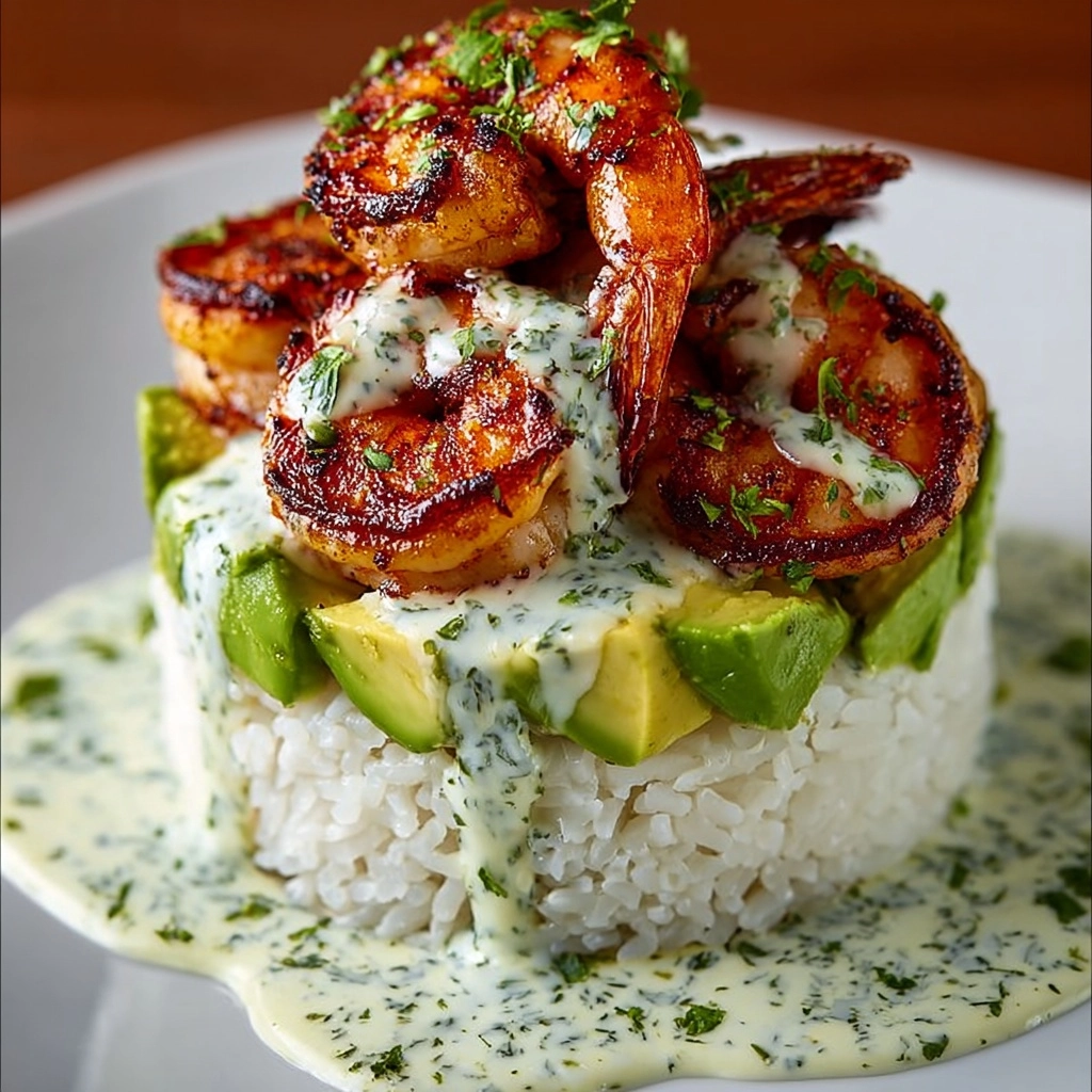 Stack with Creamy Cilantro Garlic Sauce Recipe