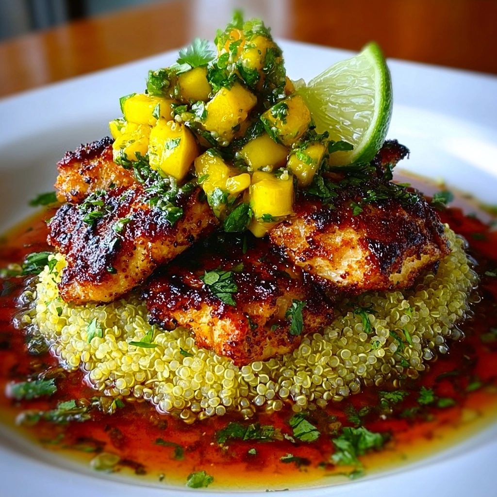 Honey Lime Chicken & Mango Cilantro Quinoa Stack Recipe - Recipe Image