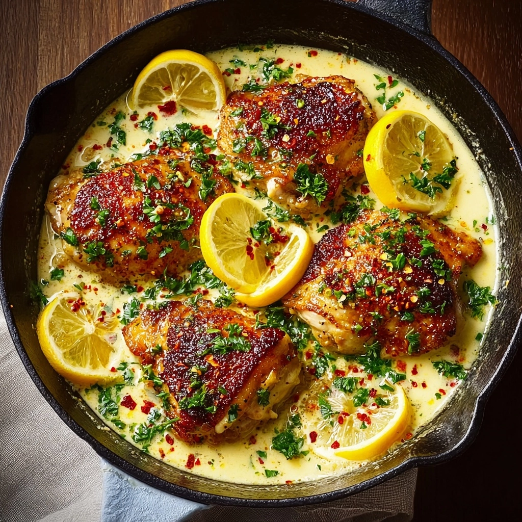 Creamy Lemon Yogurt Chicken Skillet Recipe