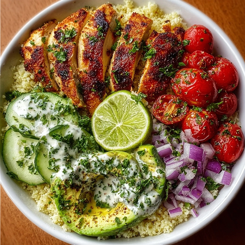 Honey Lime Chicken & Avocado Cauliflower Rice Bowl Recipe - Recipe Image