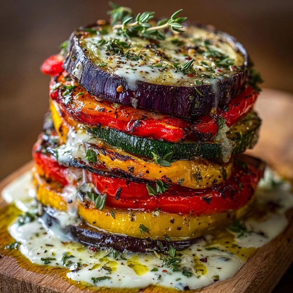 Creamy Garlic Herb Three-Cheese Drizzle Recipe - Recipe Image