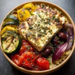 Mediterranean Baked Feta Veggie Bowl Recipe