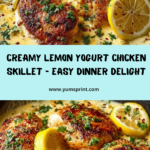 Creamy Lemon Yogurt Chicken Skillet Recipe
