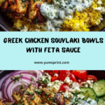 Greek Chicken Souvlaki Bowls with Creamy Feta Sauce Recipe