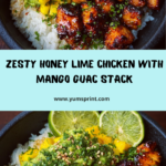 Honey Lime Chicken & Mango Guacamole Rice Stack Recipe