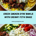 Greek Chicken Gyro Bowls with Yogurt Feta Sauce Recipe