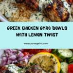 Greek Chicken Gyro Bowls with Lemon Garlic Sauce Recipe