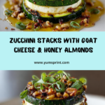 Zucchini & Goat Cheese Stacks with Honeyed Almond Drizzle Recipe