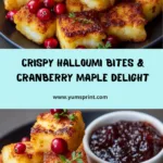 Crispy Halloumi Bites with Roasted Cranberry Maple Sauce Recipe