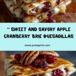 Apple Cranberry Brie Quesadillas with Hot Honey Recipe
