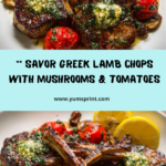 Marinated Greek Lamb Chops with Mushrooms and Tomatoes Recipe