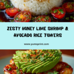 Honey Lime Shrimp & Avocado Rice Stack Recipe