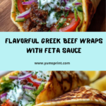 Greek Beef Wraps with Garlic Yogurt Feta Sauce Recipe