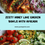Honey Lime Chicken & Avocado Cauliflower Rice Bowl Recipe