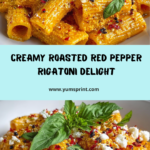 Roasted Red Pepper Cream Rigatoni with Feta Recipe