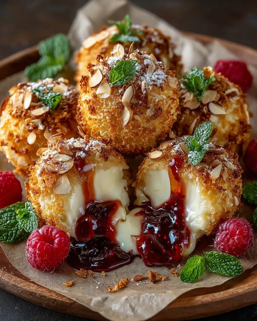 Almond-Crusted Brie Bites with Raspberry Honey Glaze Recipe 3 Almond-Crusted Brie Bites with Raspberry Honey Glaze Recipe - Recipe Image