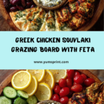 Greek Chicken Souvlaki Grazing Board with Feta Dip Recipe