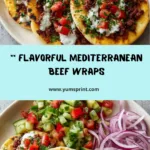 Mediterranean Ground Beef Flatbread Wraps Recipe