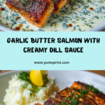 Garlic Butter Salmon with Creamy Dill Yogurt Recipe