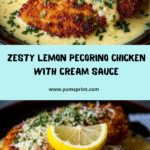 Lemon Pecorino Crusted Chicken with Creamy Lemon Sauce Recipe