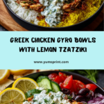 Greek Chicken Gyro Bowl with Lemon Tzatziki Feta Recipe