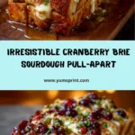 Cranberry Brie Honey Sourdough Pull-Apart Bread Recipe