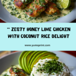 Creamy Honey Lime Chicken with Coconut Rice & Avocado Crema Recipe