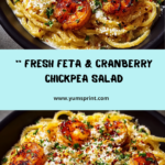 Feta and Cranberry Chickpeas with Lemon Vinaigrette Recipe