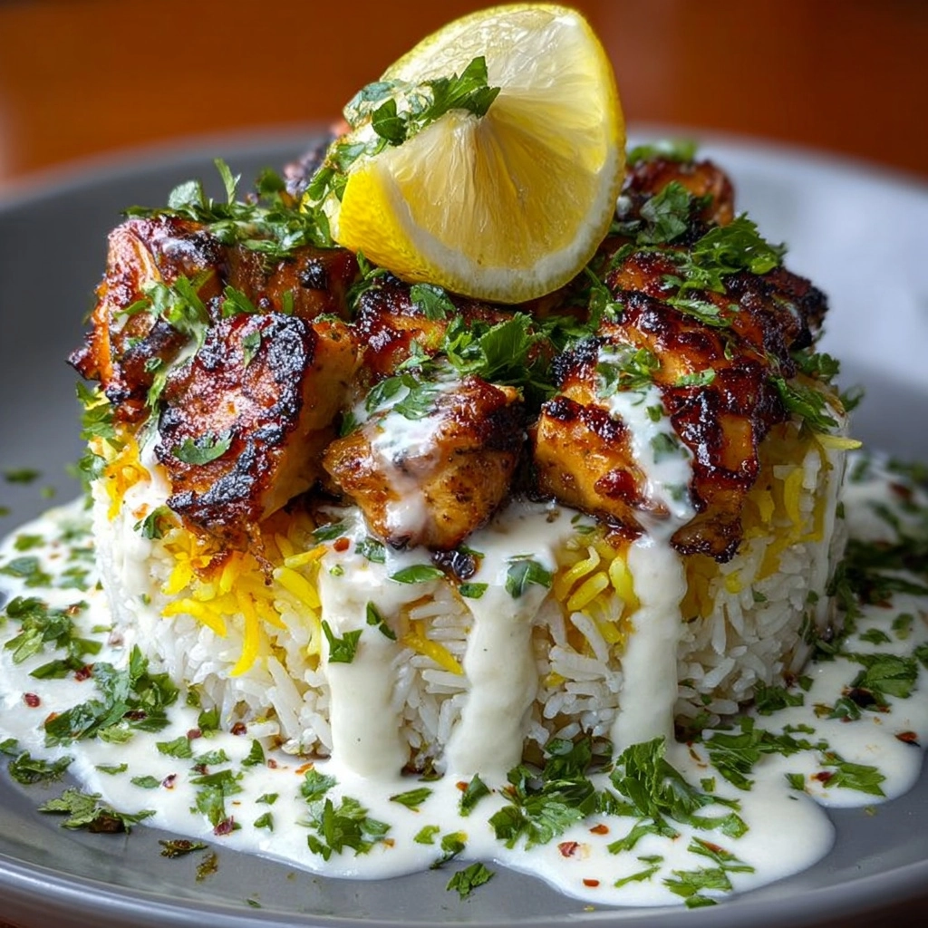 Honey Lime Chicken & Citrus Rice Stack with Garlic Yogurt Recipe - Recipe Image