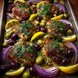 Lemon Thyme Chicken Thighs with Roasted Fennel & Olives Recipe