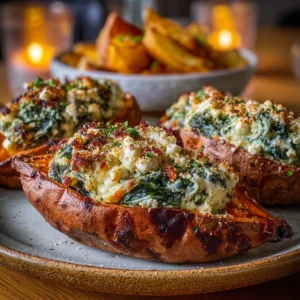 Harvest Glow: Ricotta & Spinach Stuffed Sweet Potatoes Recipe