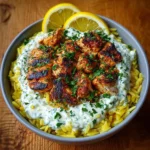 wl with Roasted Garlic Feta Yogurt Sauce Recipe