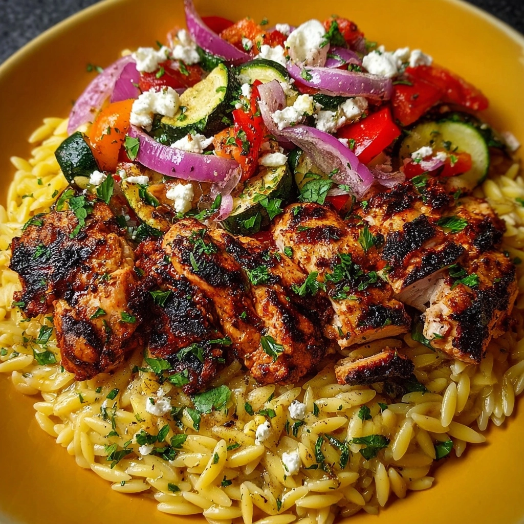 Balsamic Chicken Orzo with Roasted Veggies & Honey Feta Recipe - Recipe Image