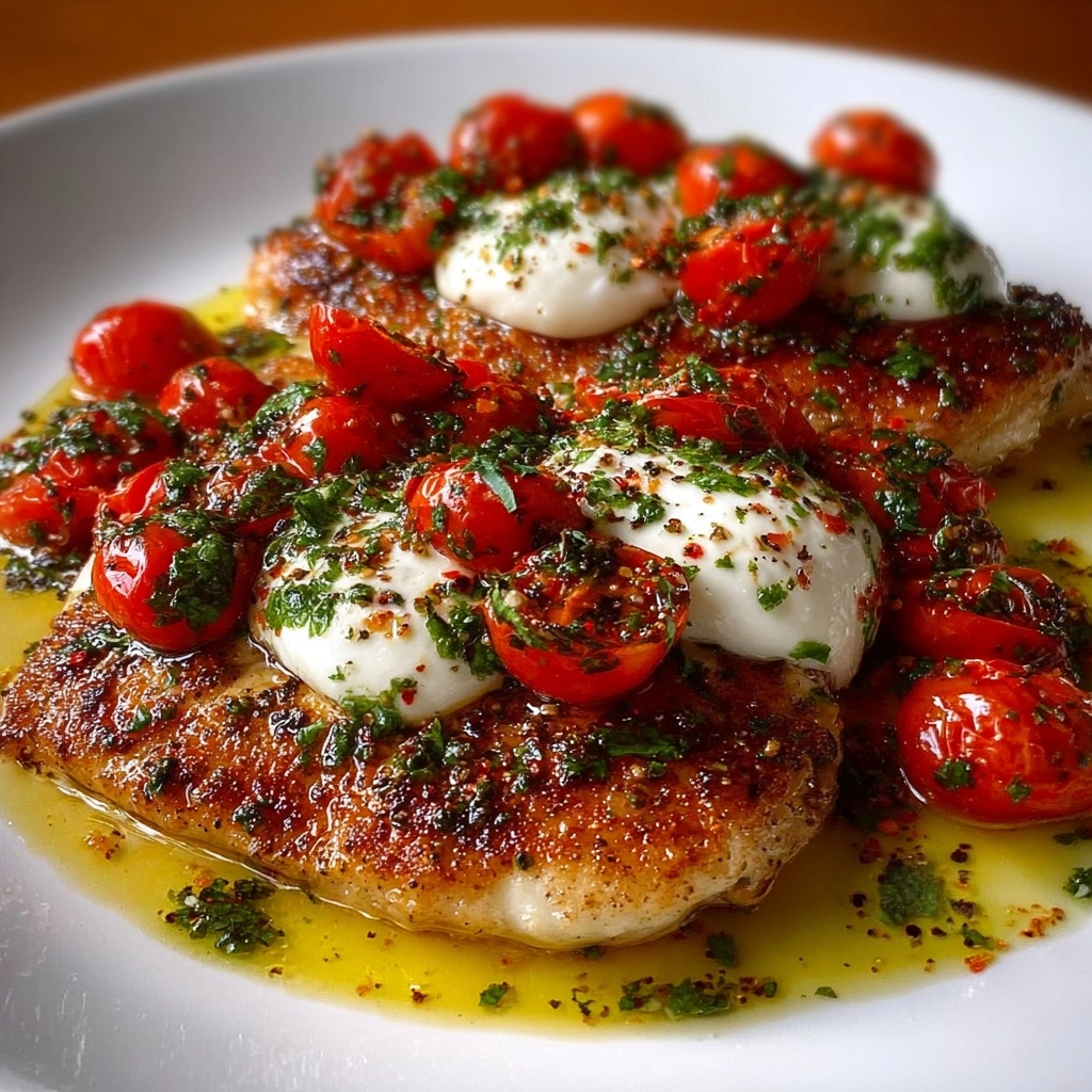 Cutlets with Tomato and Burrata Topping Recipe