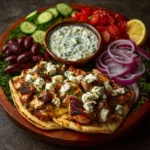 Mediterranean Chicken Pita Bowl with Whipped Feta Sauce Recipe
