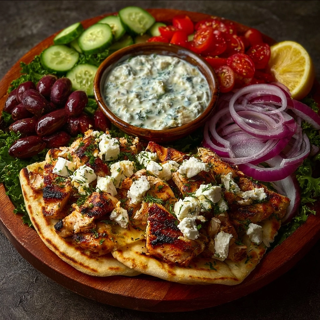 Mediterranean Chicken Pita Bowl with Whipped Feta Sauce Recipe