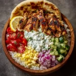 Greek Chicken Gyro Bowl with Herb Tzatziki Feta Recipe