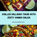 Grilled Halloumi Tacos with Spicy Ginger-Mango Salsa Recipe
