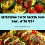 Greek Chicken Gyro Bowl with Lemon Whipped Feta & Cucumbers Recipe