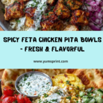 Mediterranean Chicken Pita Bowl with Spicy Feta Sauce Recipe