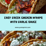 Greek Chicken Wraps with Garlic Yogurt Sauce Recipe