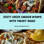 Greek Chicken Wraps with Lemon Garlic Yogurt Sauce Recipe