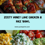 Honey Lime Chicken & Corn Feta Rice Bowl Recipe