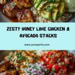 Honey Lime Chicken & Avocado Brown Rice Stack Recipe