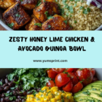Honey Lime Chicken & Avocado Quinoa Bowl Recipe