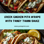 Greek Chicken Pita Wraps with Tahini Yogurt Sauce Recipe