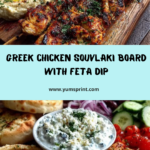 Greek Chicken Souvlaki Grazing Board with Feta Dip Recipe